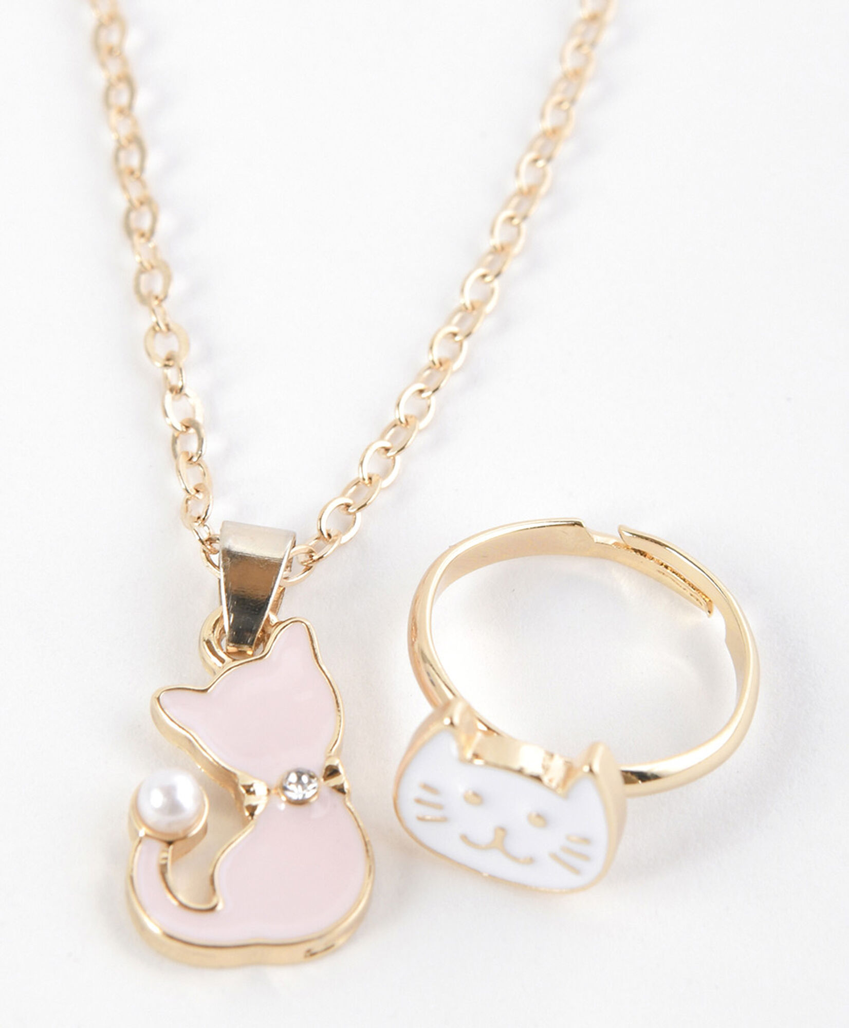 Set collar + anillo niña gatitos Set collar + anillo niña gatitos