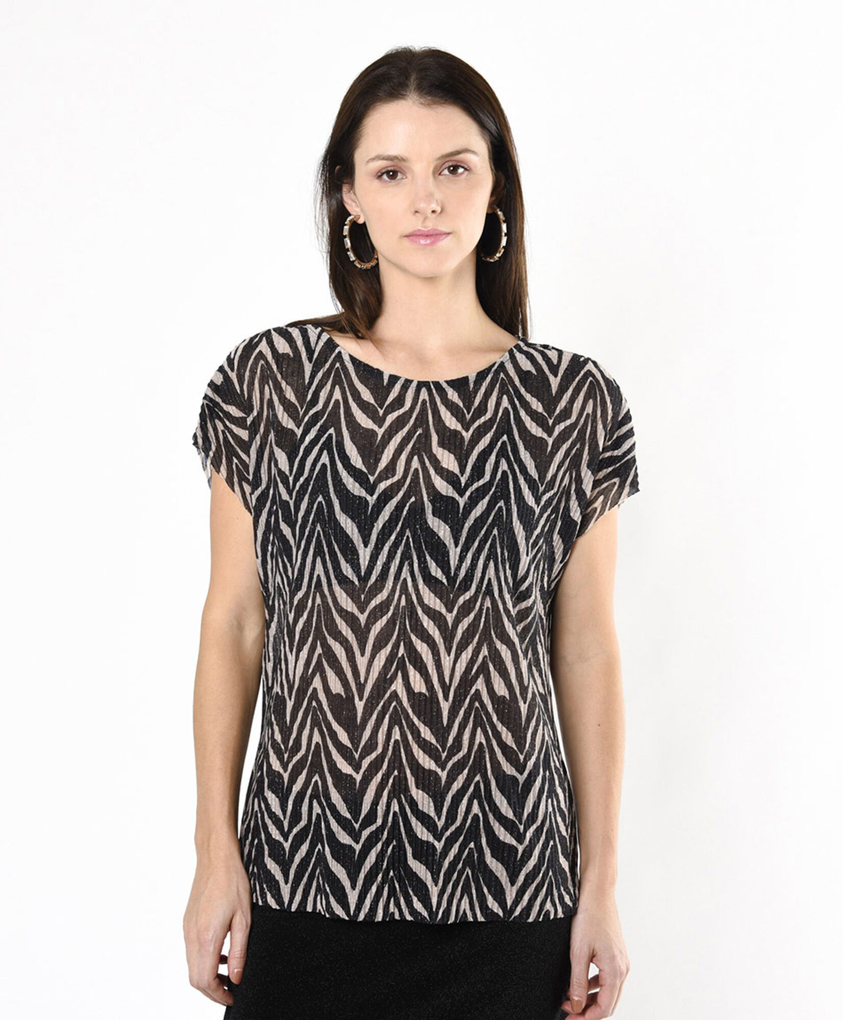 Polera mujer animal print brillos Polera mujer animal print brillos