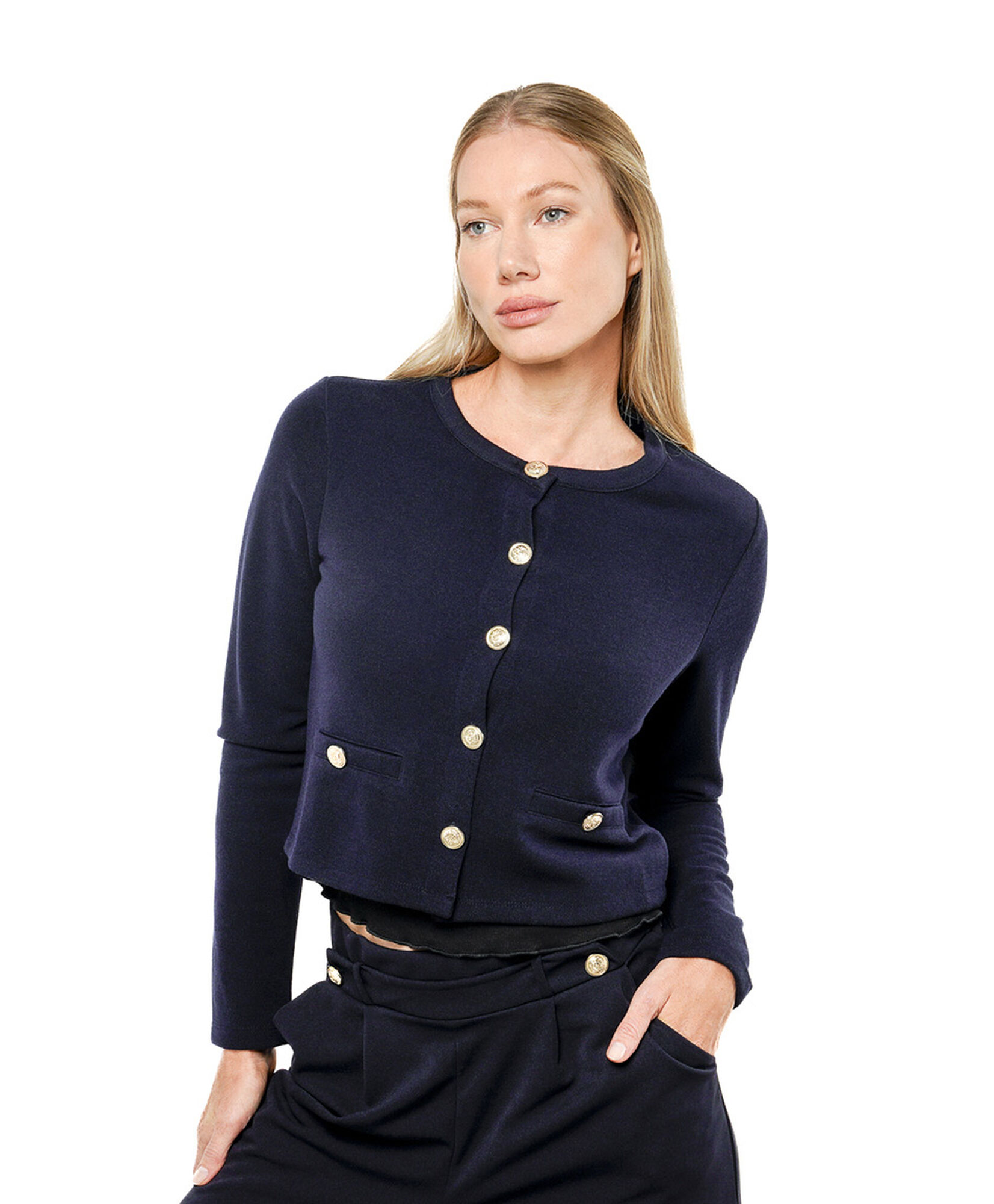 Chaqueta mujer botones crop Chaqueta mujer botones crop