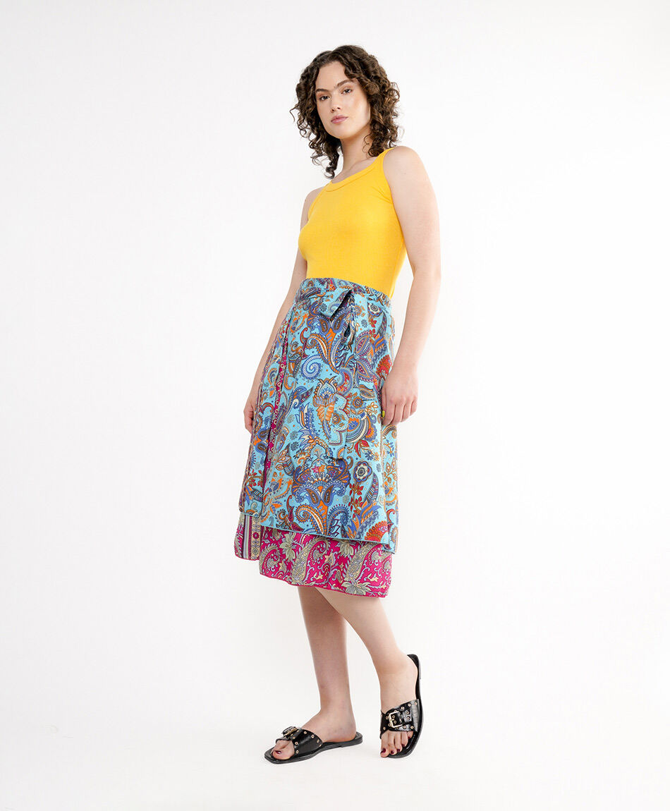 Falda mujer mini mix print