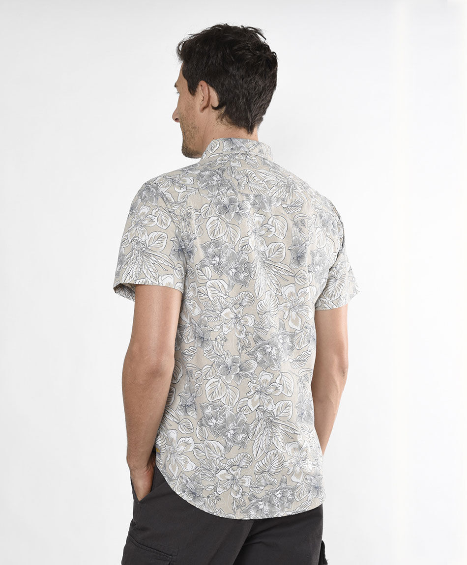 Camisa floral manga corta