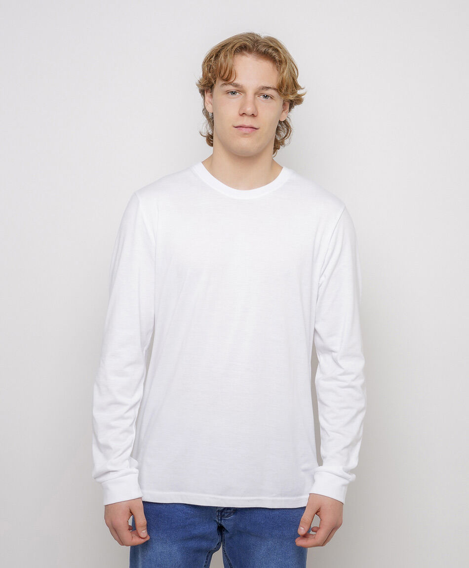 Polera hombre lisa manga larga