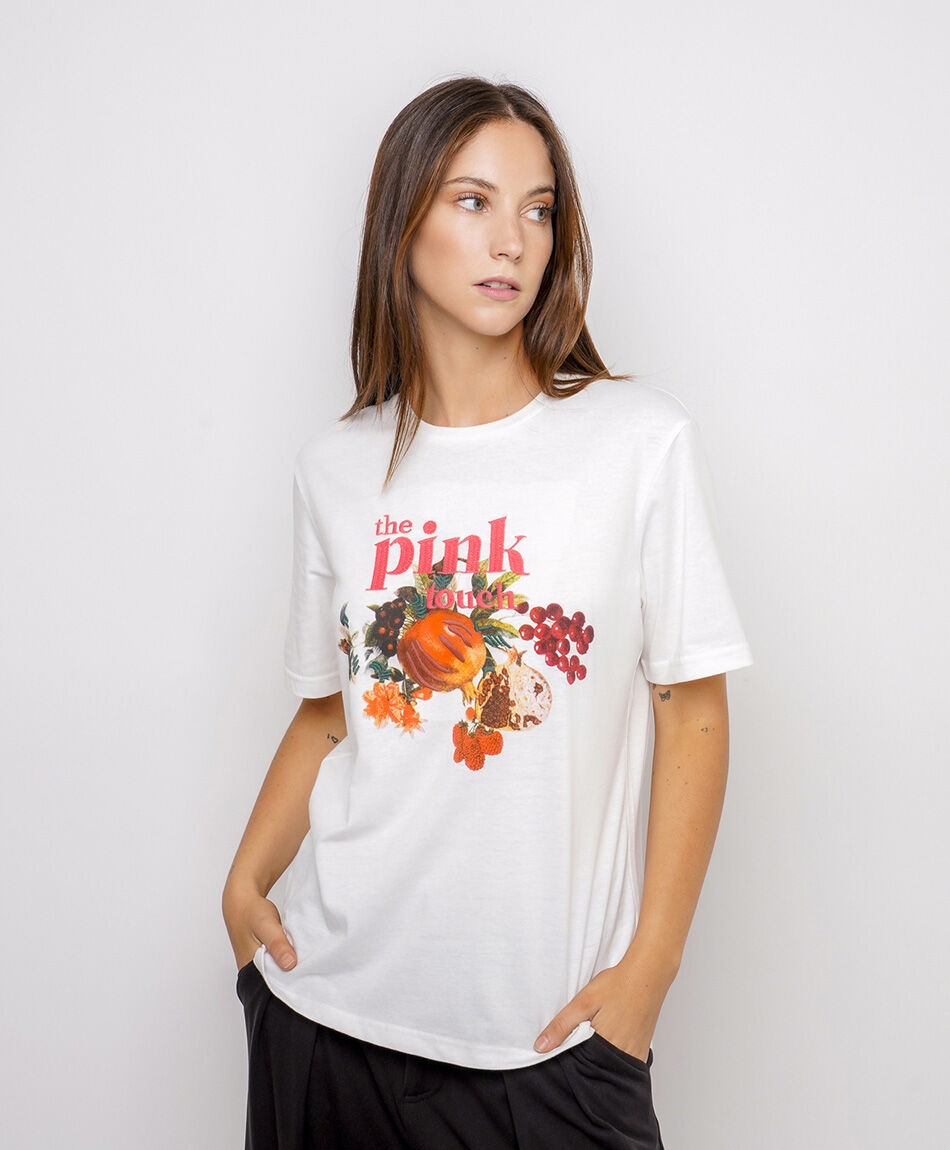 Polera mujer estampado frutas