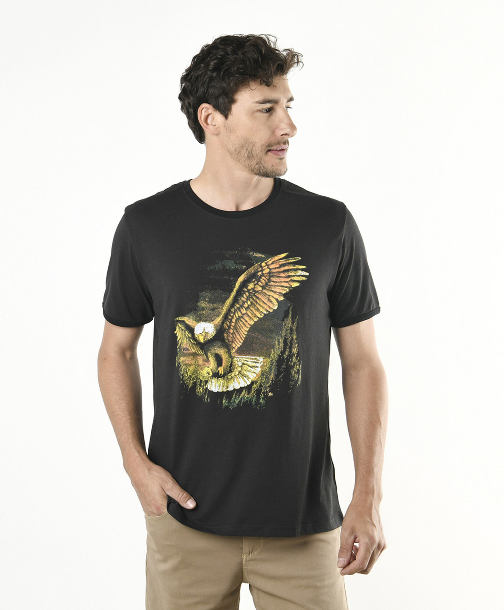 Polera hombre estampado águila Polera hombre estampado águila