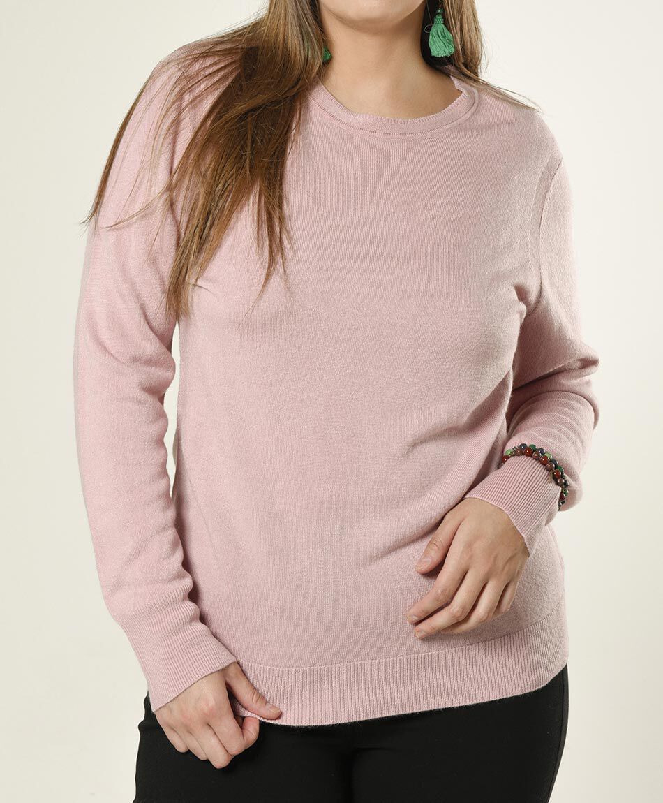 Sweater acanalado cuello redondo
