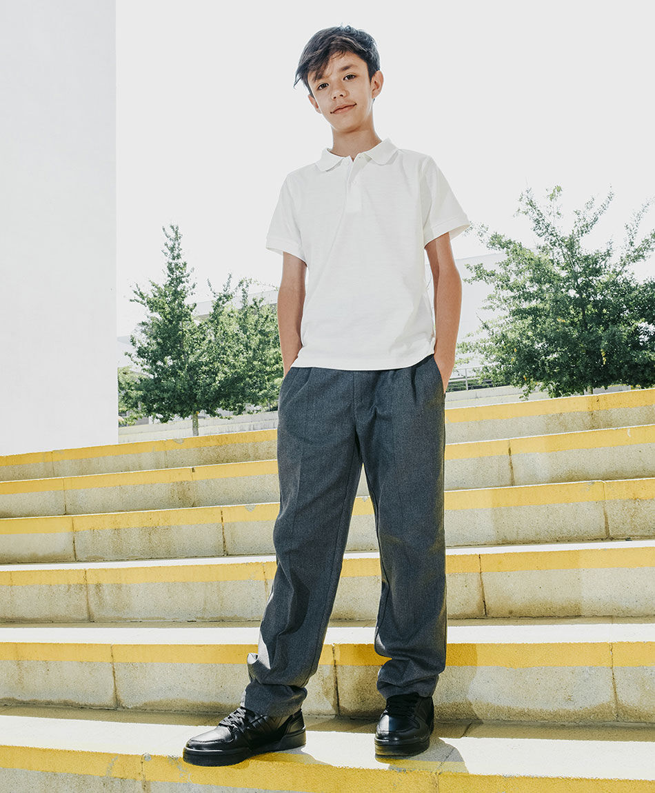 Pantal&oacute;n escolar elasticado gris