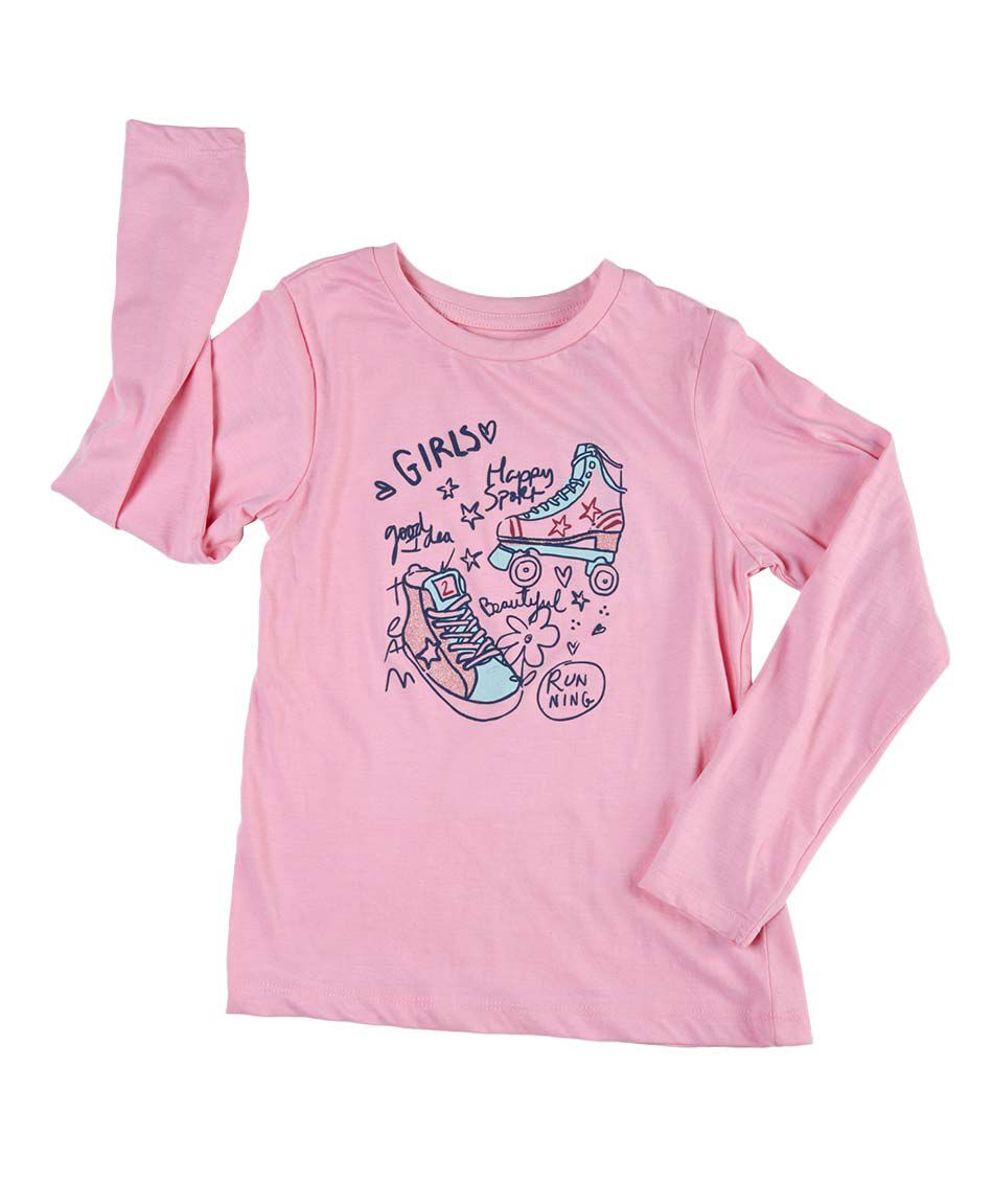 Polera ni&ntilde;a patines manga larga