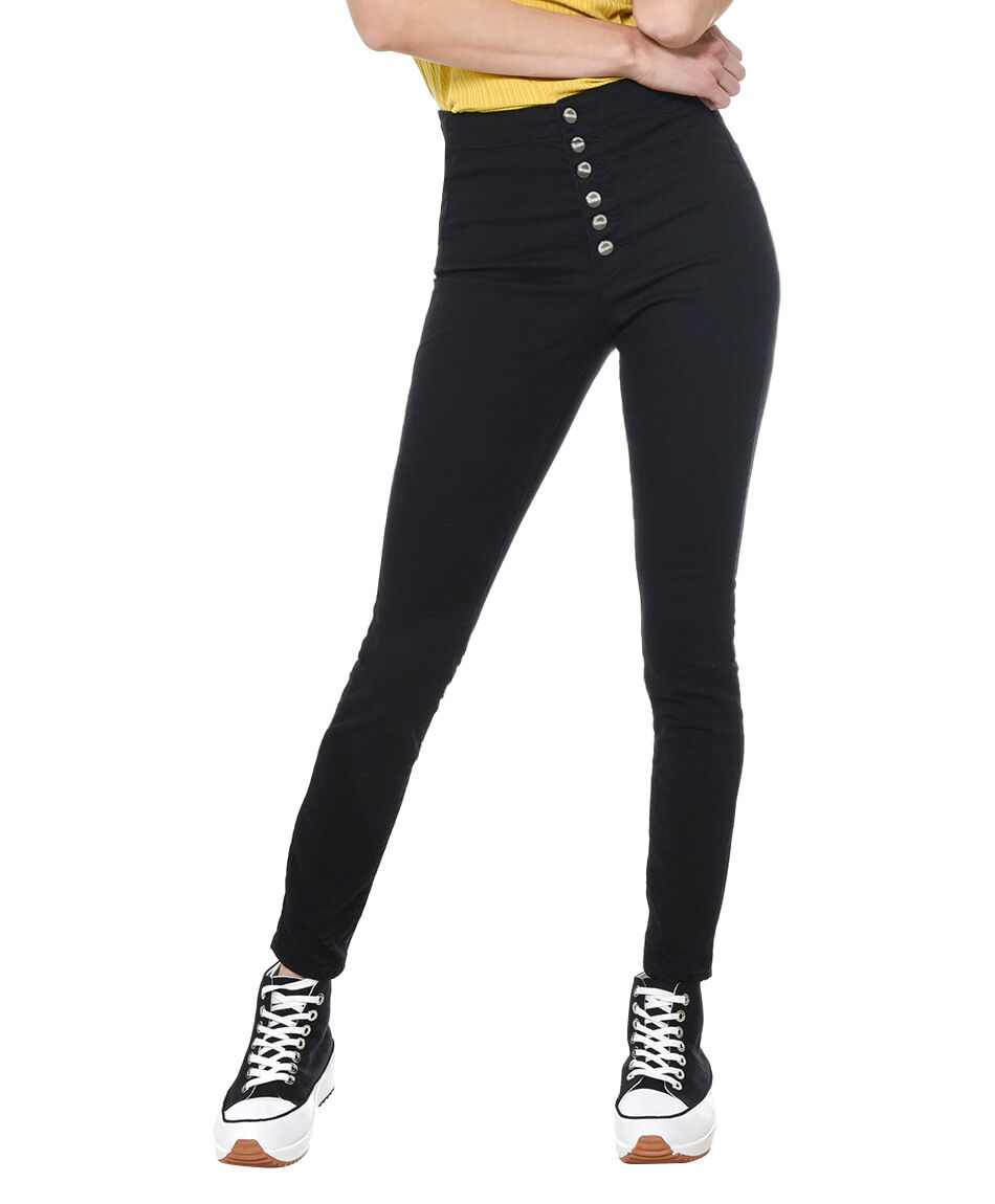 Jeans tiro alto botones - TRICOT