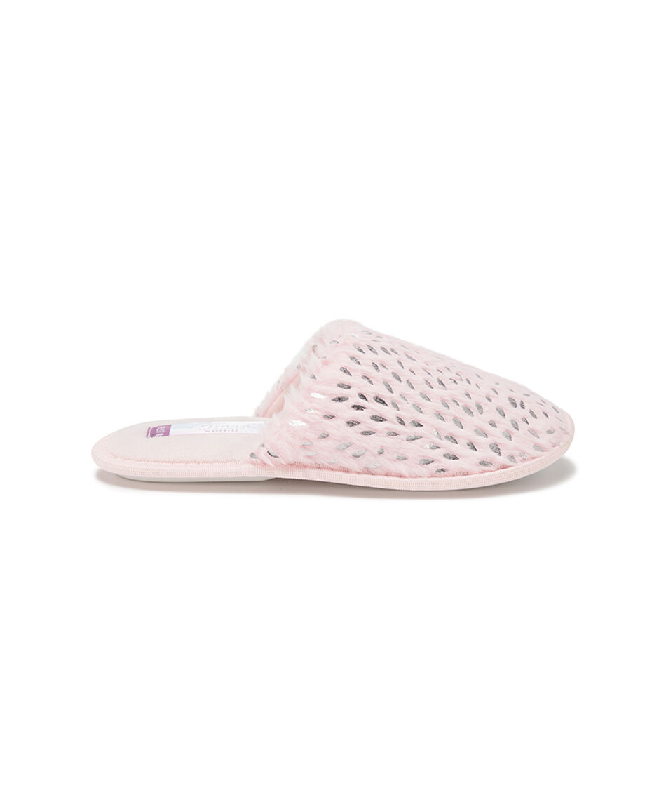 Pantufla mujer hojas brillos