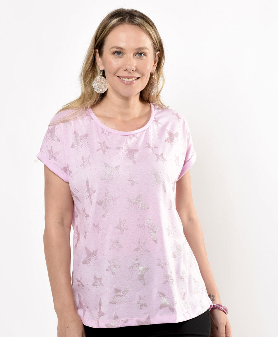 Polera mujer estampado estrellas