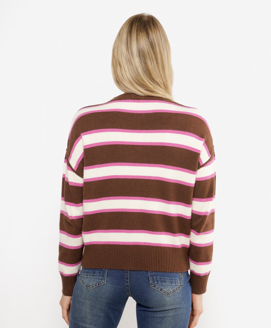 Sweater mujer rayas contraste