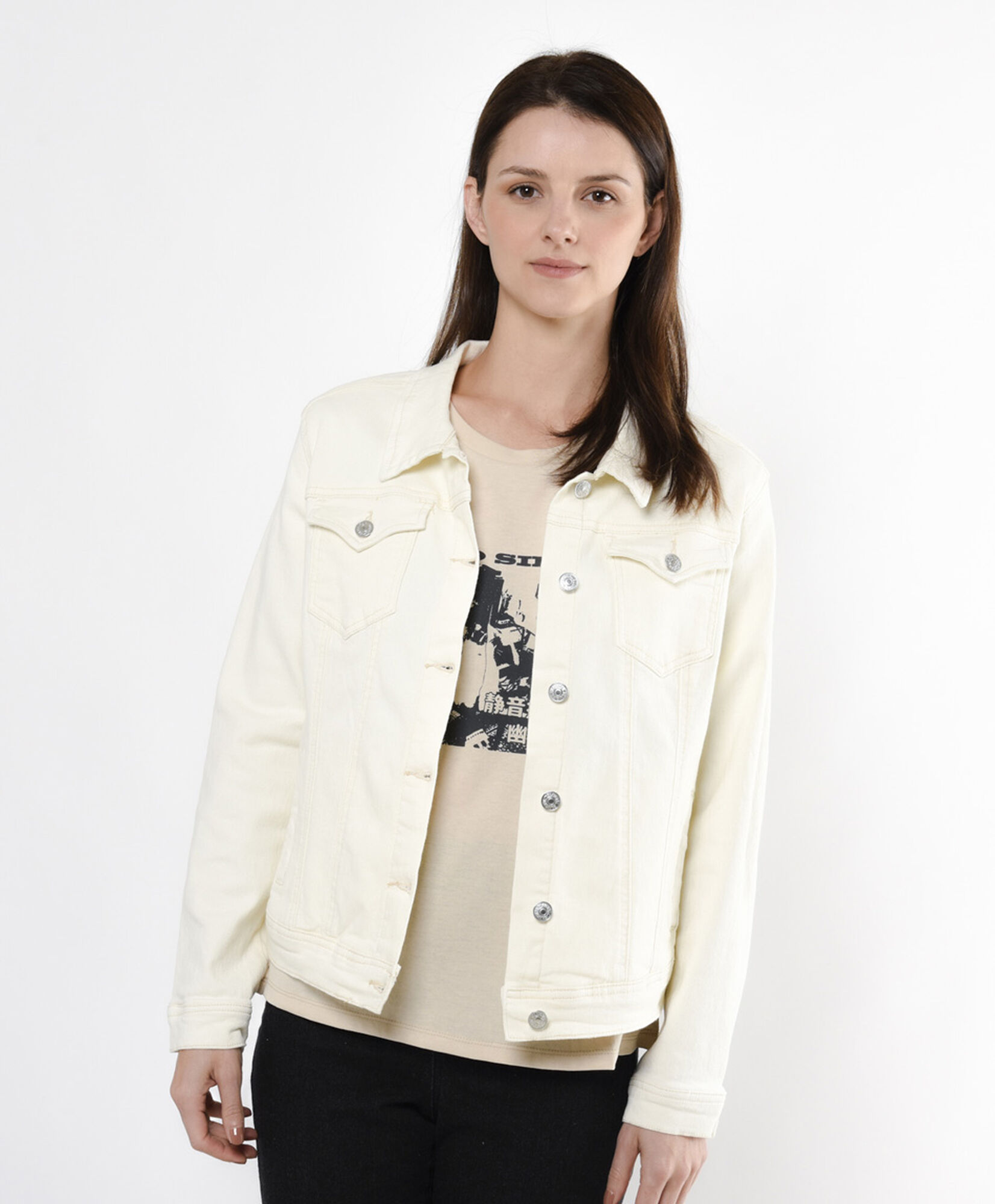 Chaqueta mujer denim beige Chaqueta mujer denim beige