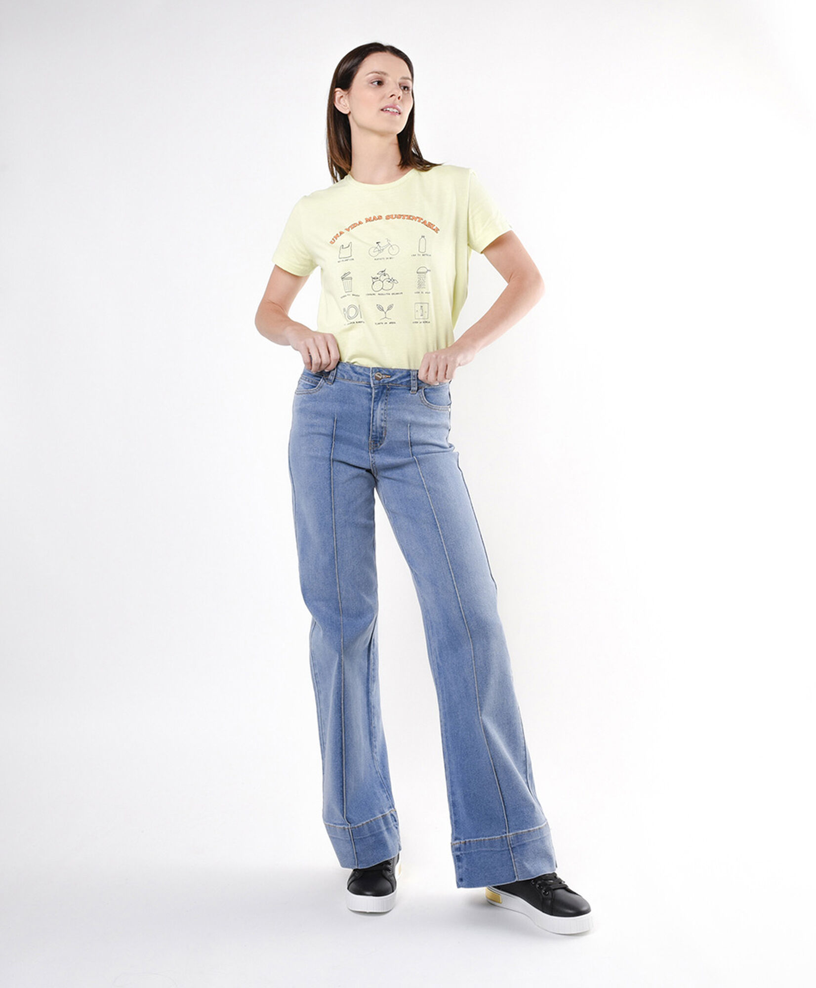 Jeans mujer costuras wide Jeans mujer costuras wide