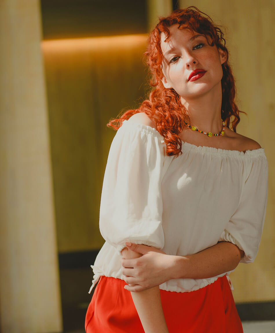 Blusa mujer lazo crop
