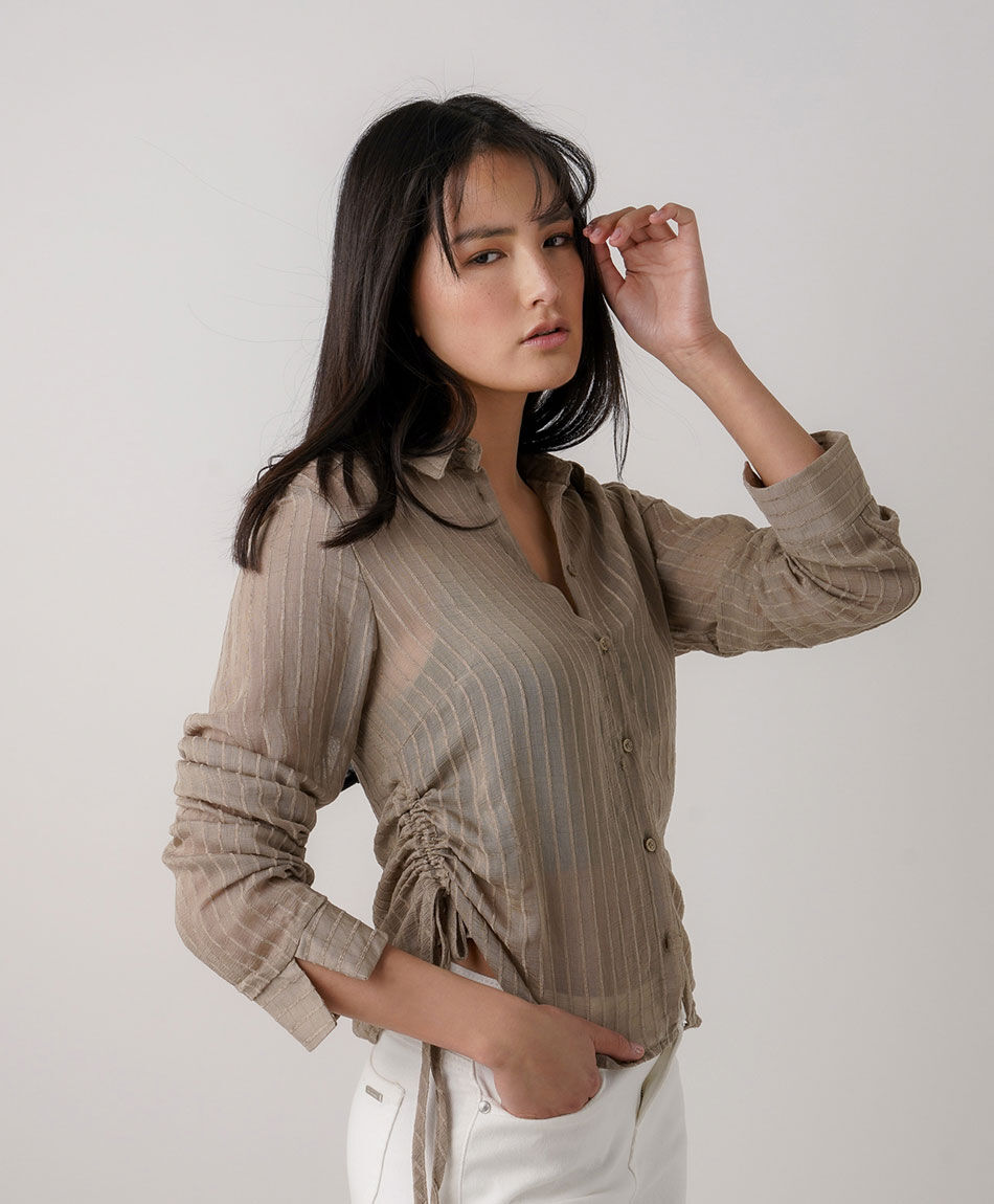 Blusa mujer lazos laterales l&iacute;neas