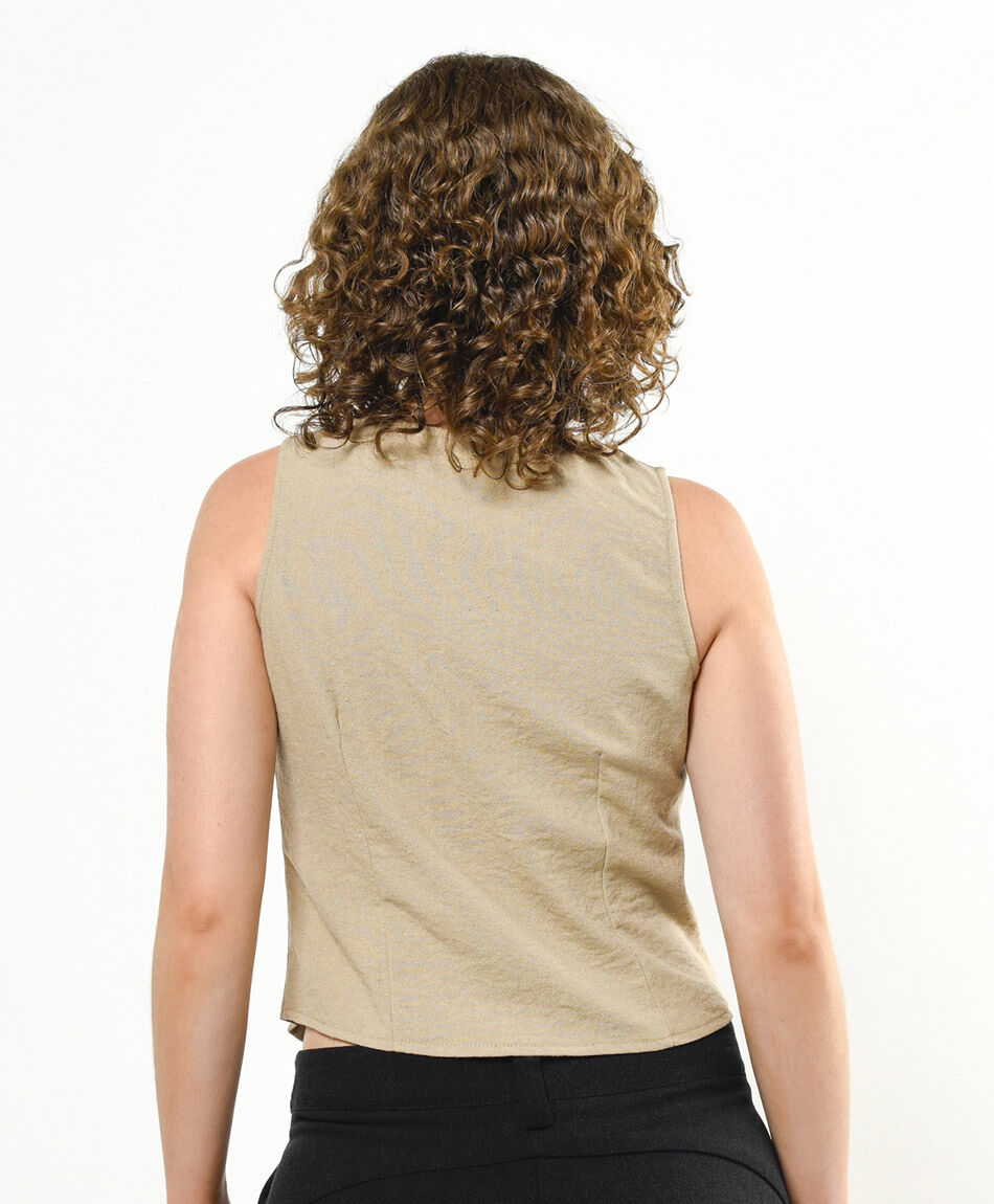 Blusa mujer lino tipo vest