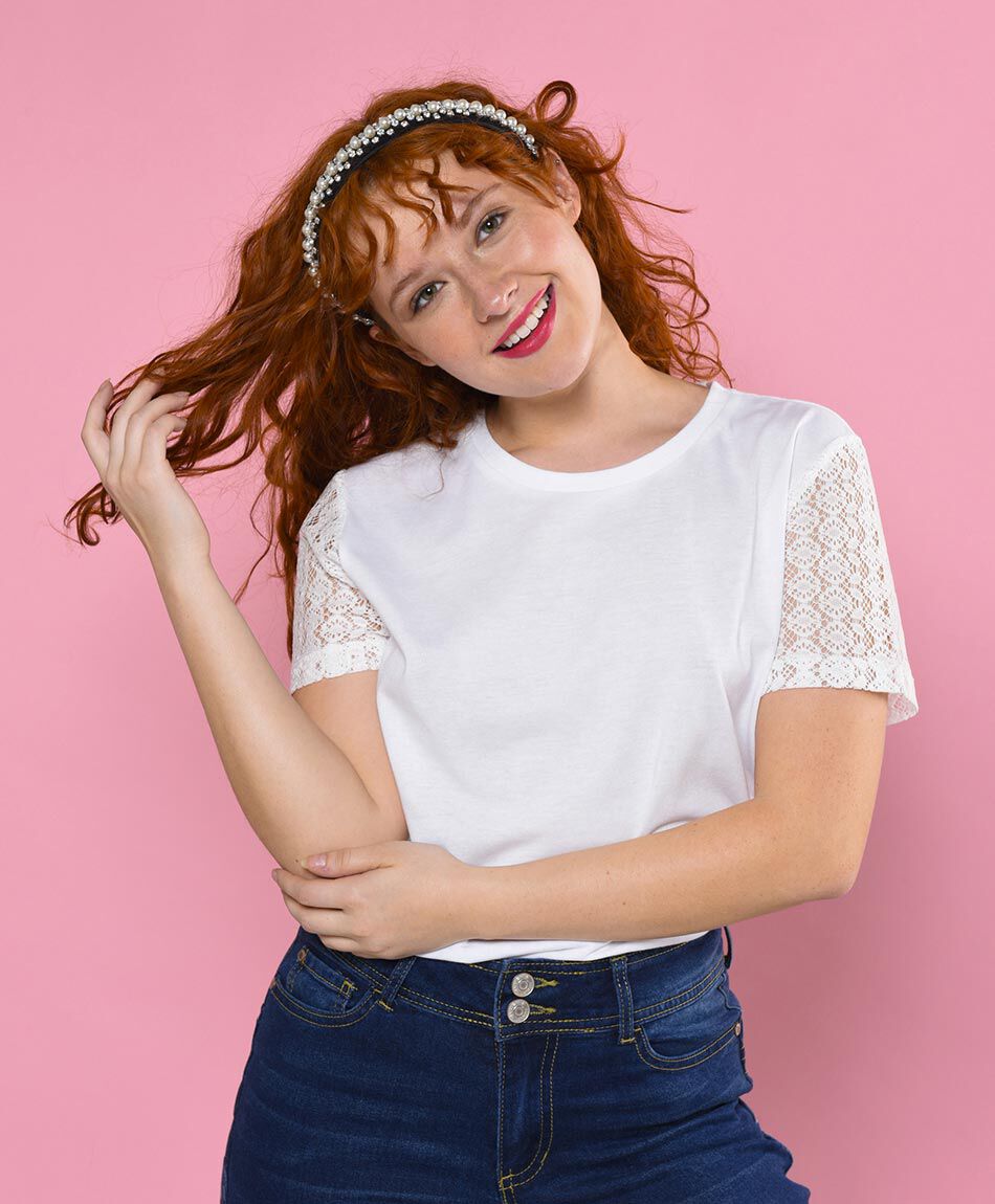 Polera manga corta cuello redondo