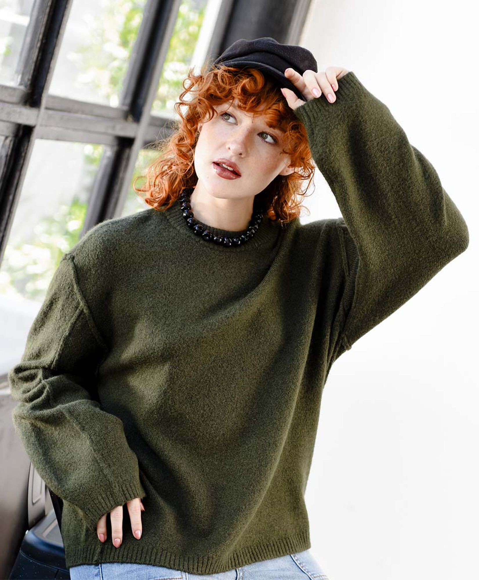 Sweater mujer liso oversize verde Sweater mujer liso oversize verde