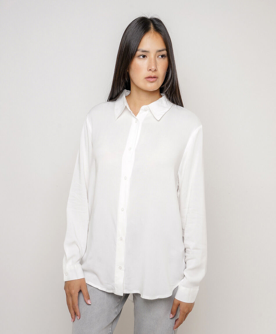 Blusa mujer camisera blanca