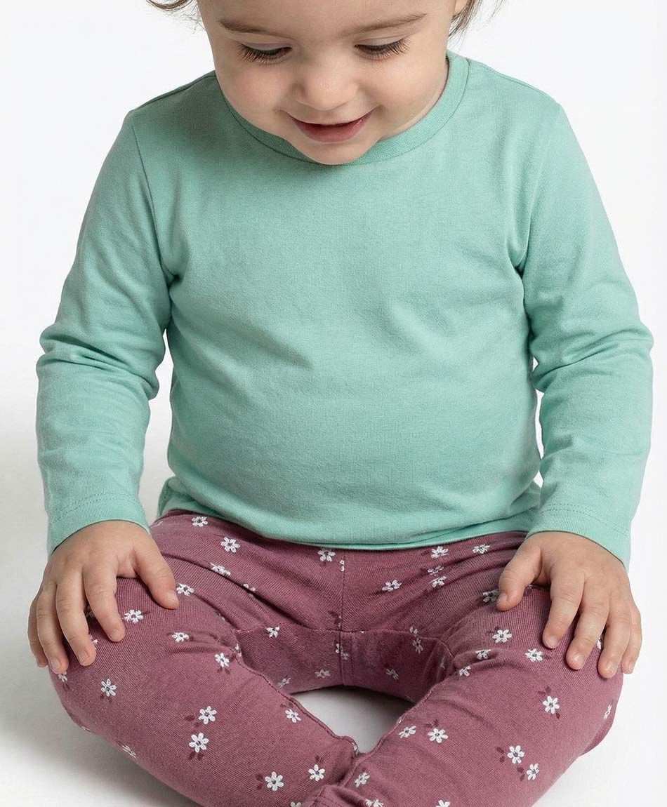 Leggins beb&eacute; forrada florcitas