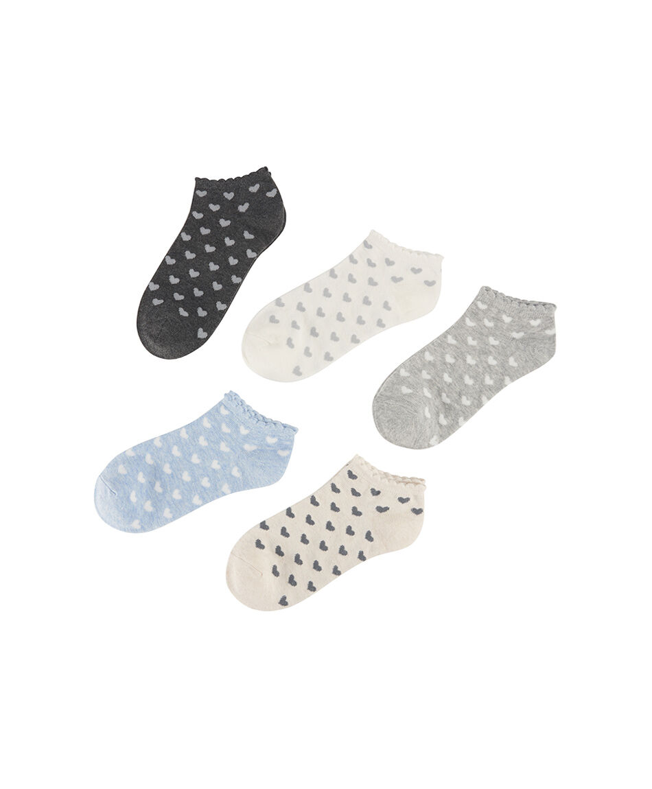 Pack 5 calcetines mujer corazones