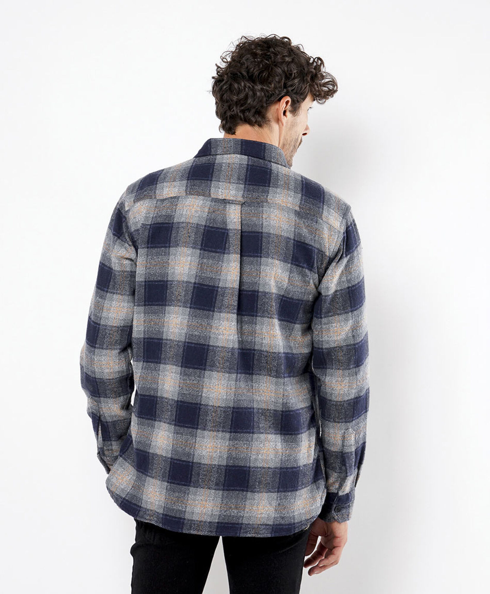 Chaqueta hombre leñadora beige azul Chaqueta hombre leñadora beige azul