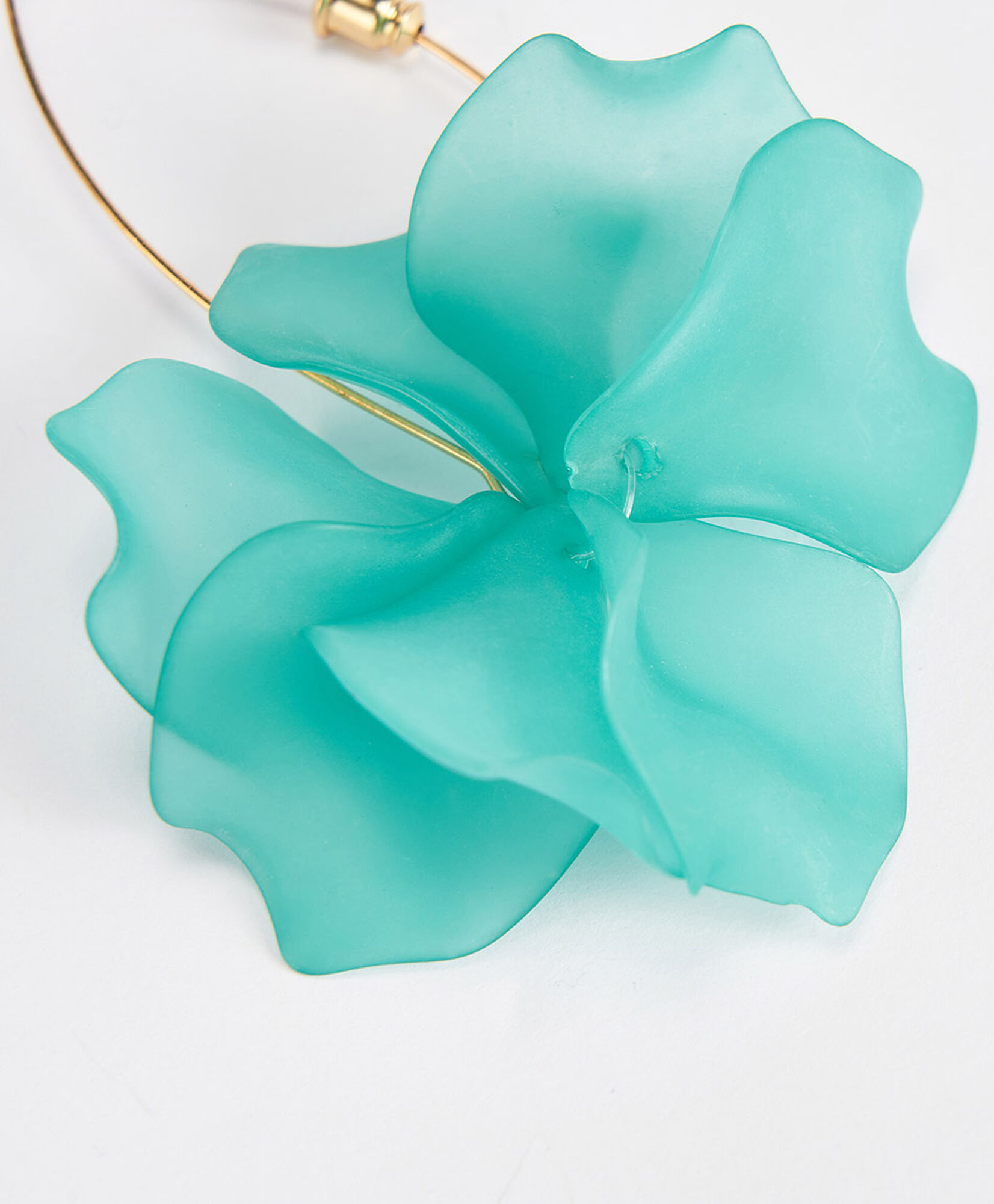 Aros mujer flor celeste Aros mujer flor celeste