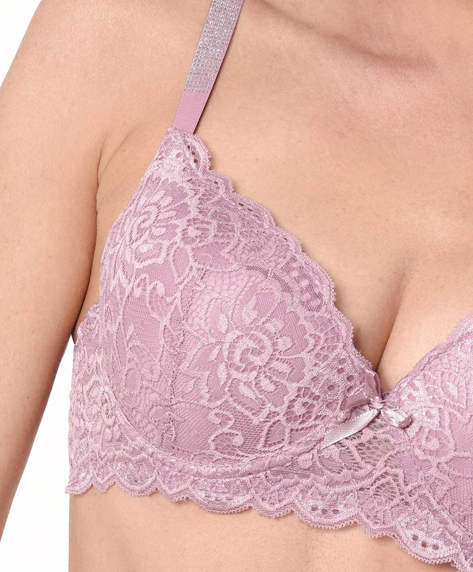Sostén mujer push up encajes brillos Sostén mujer push up encajes brillos