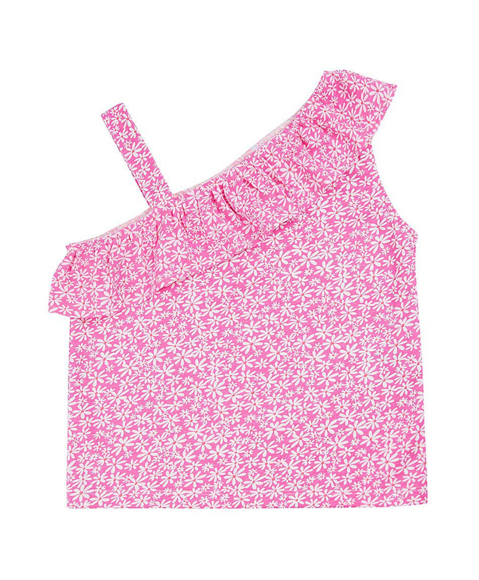 Polera niña sin hombro florcitas Polera niña sin hombro florcitas