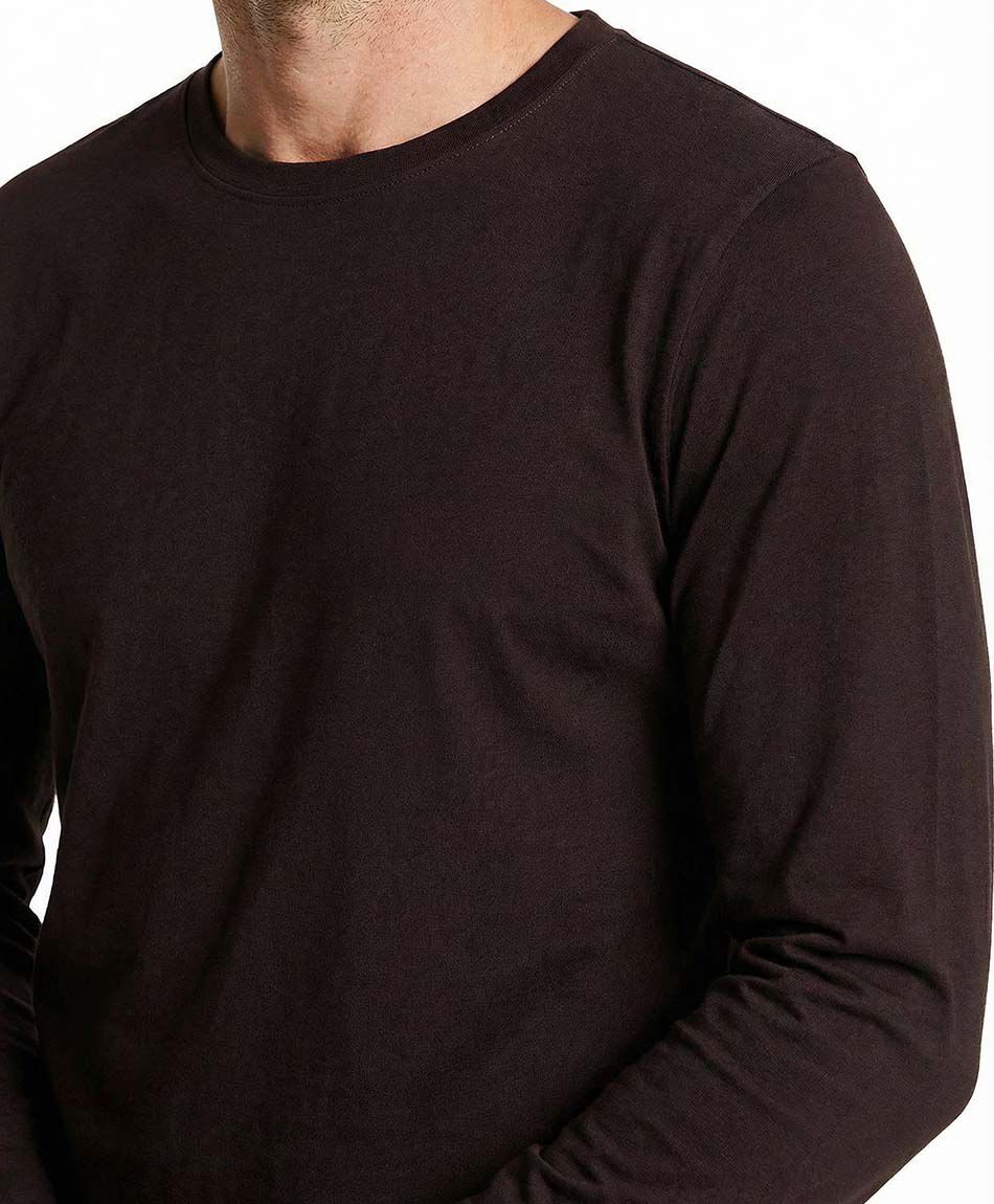 Polera hombre manga larga burdeo