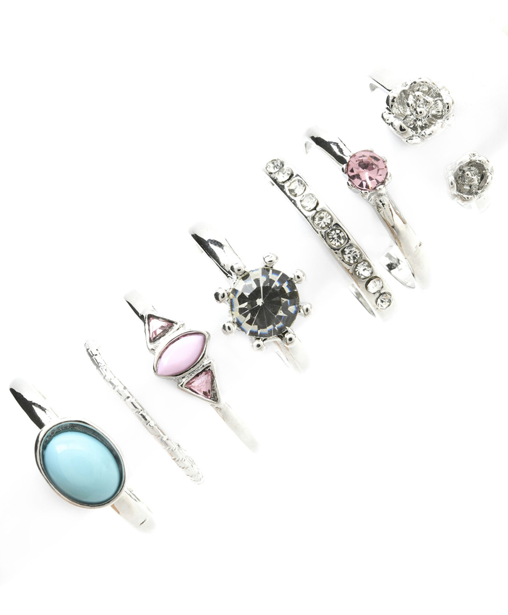 Set 7 anillos mujer piedras Set 7 anillos mujer piedras
