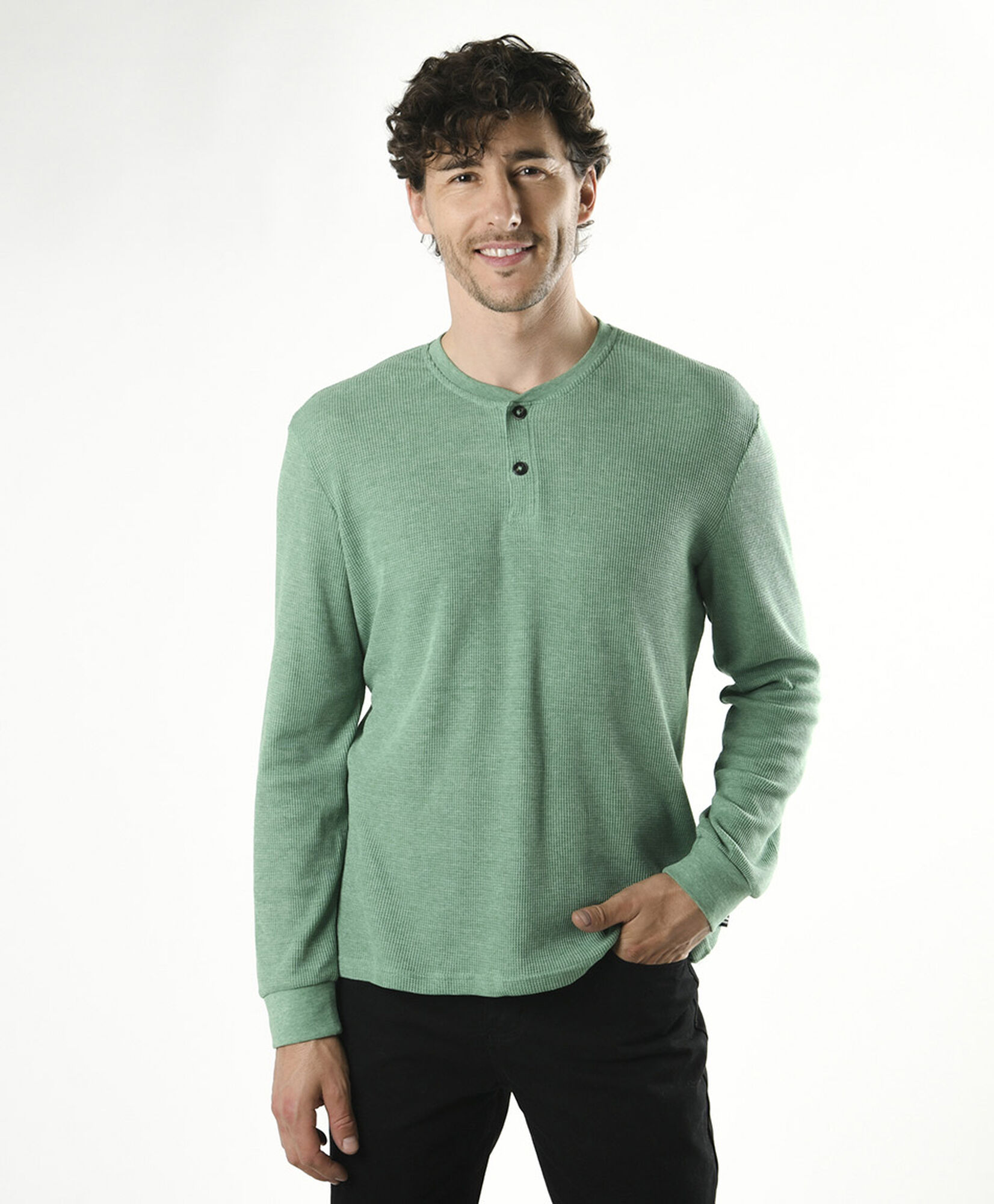 Polera hombre texturizada botones Polera hombre texturizada botones