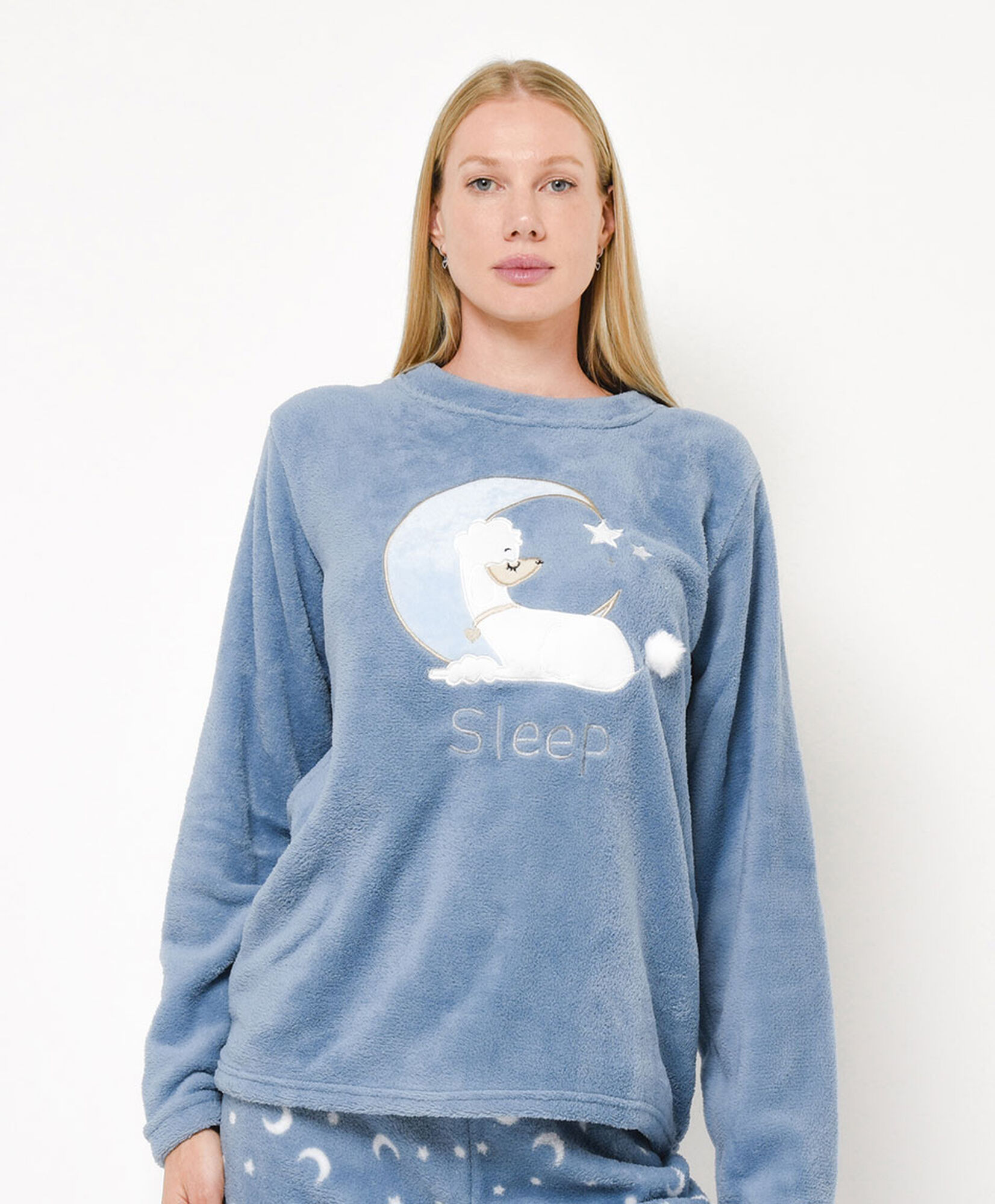 Pijama + calcetines mujer polar luna Pijama + calcetines mujer polar luna