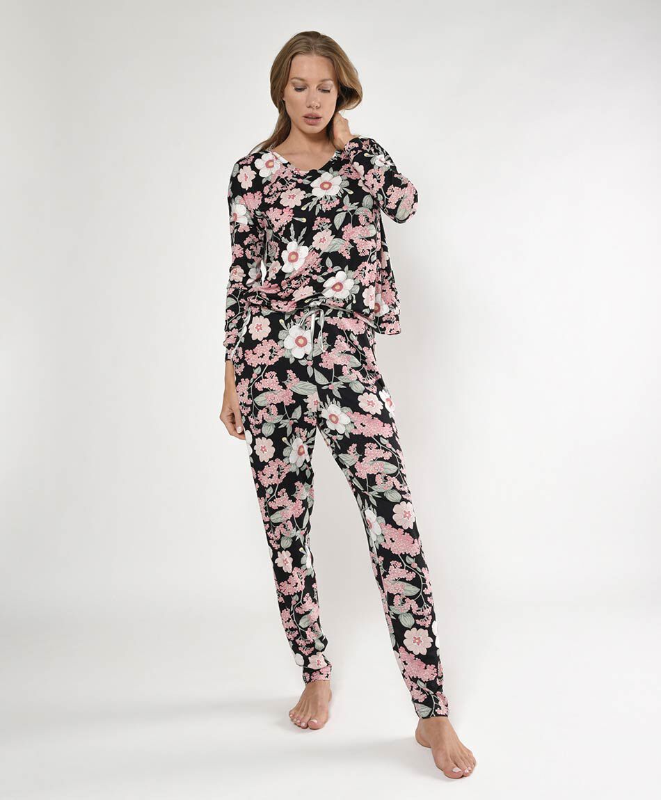 Pijama mujer floreado 2 piezas