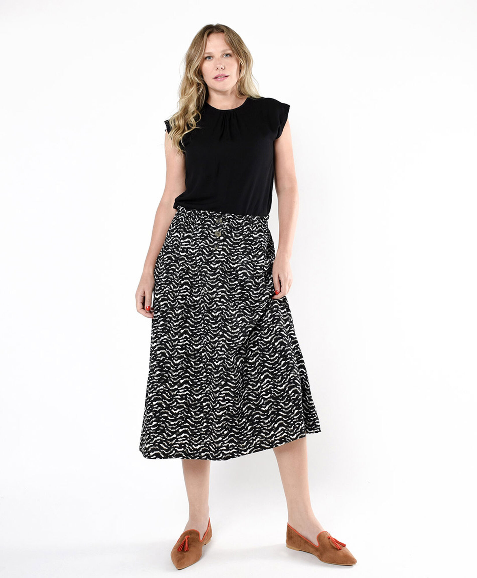 Falda mujer textura estampada Falda mujer textura estampada