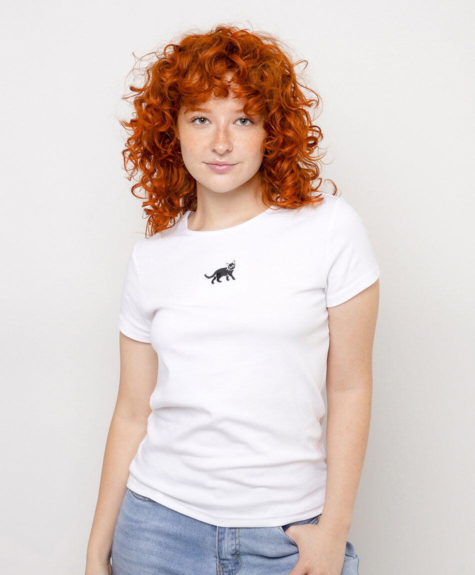 Polera mujer bordado cat