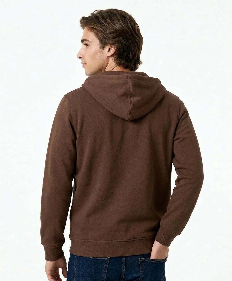 Poler&oacute;n hombre urbano con cierre burdeo