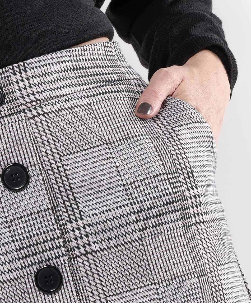 Falda mujer corta pied de poule