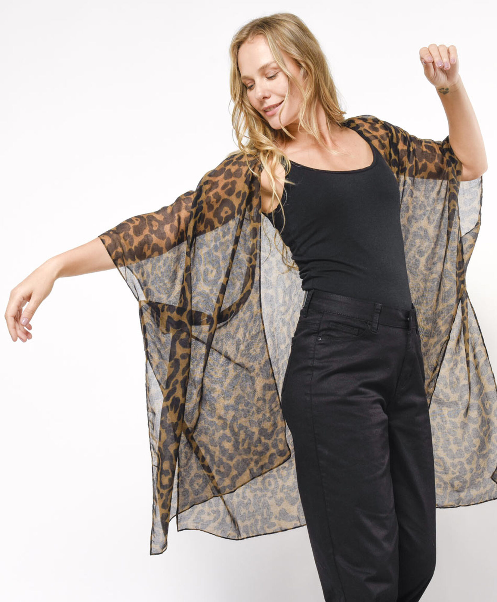 Pareo mujer animal print café Pareo mujer animal print café