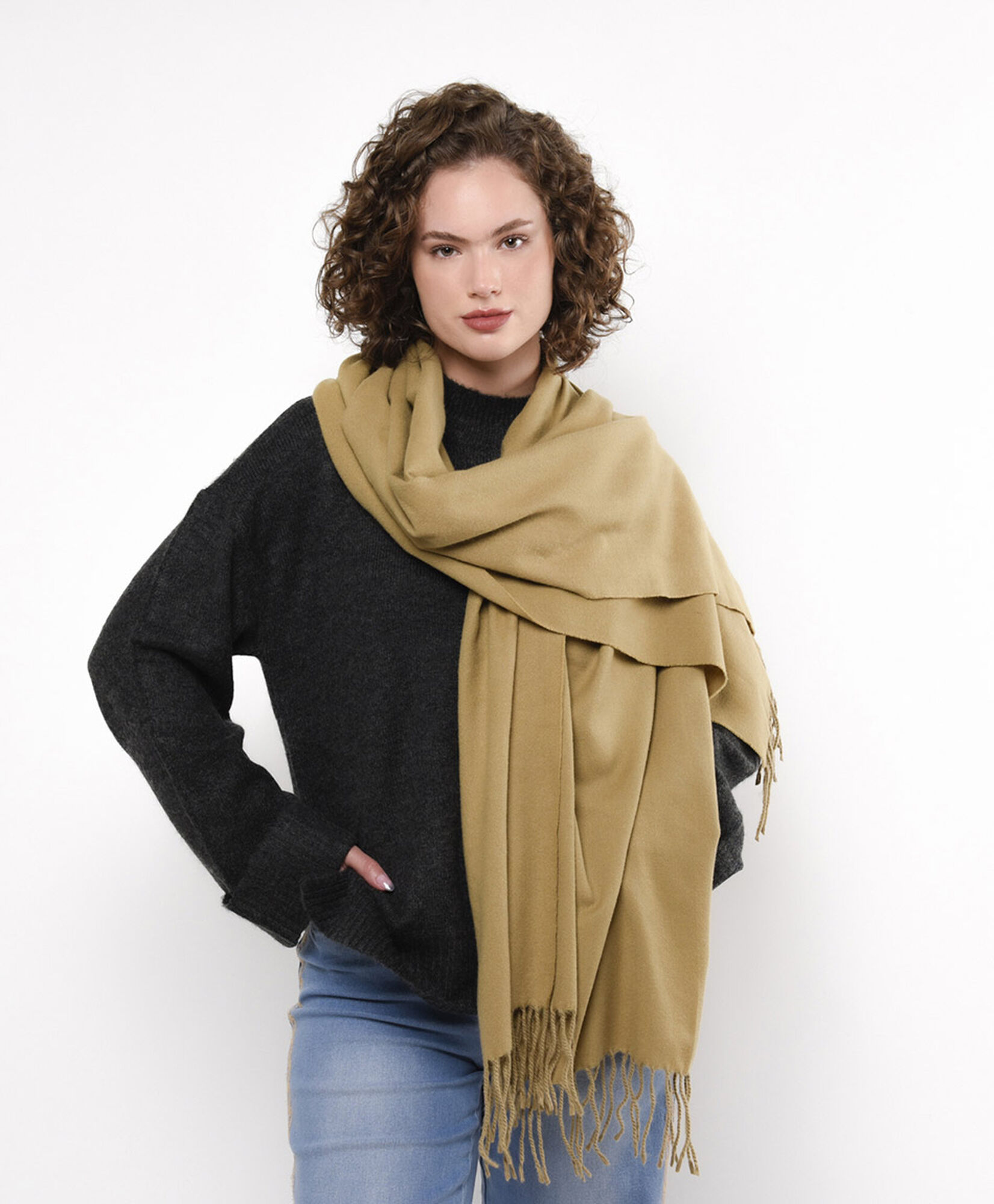Ruana mujer suave beige Ruana mujer suave beige