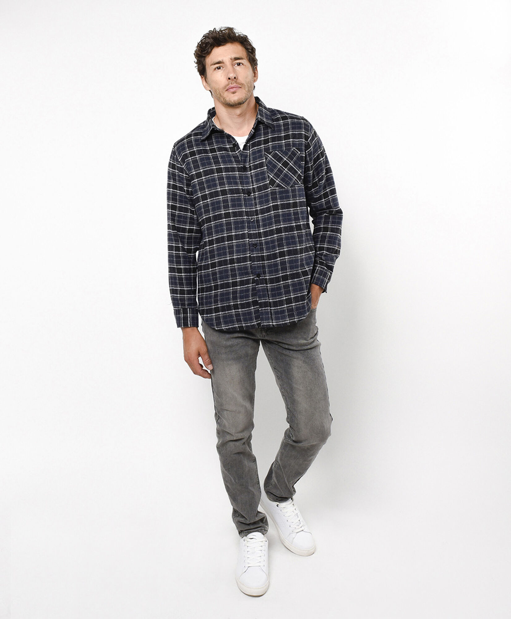 Camisa hombre leñadora azul oscuro Camisa hombre leñadora azul oscuro