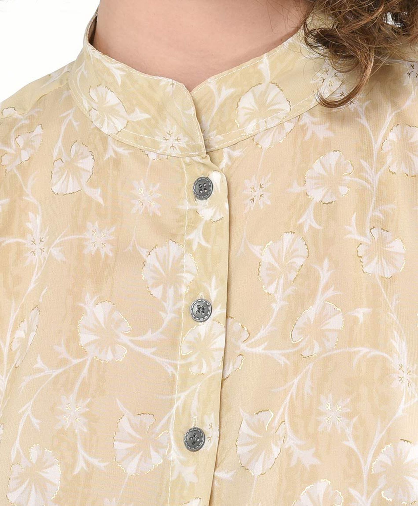 Blusa mujer floreado cuello mao Blusa mujer floreado cuello mao