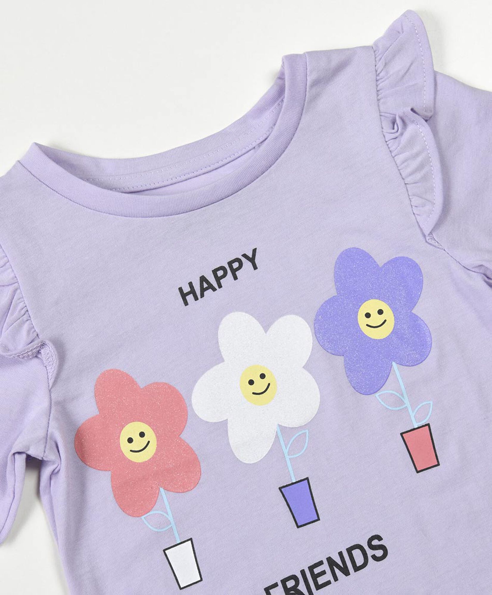 Polera bebé flores vuelos Polera bebé flores vuelos