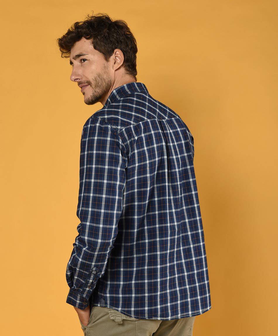 Camisa tart&aacute;n manga larga