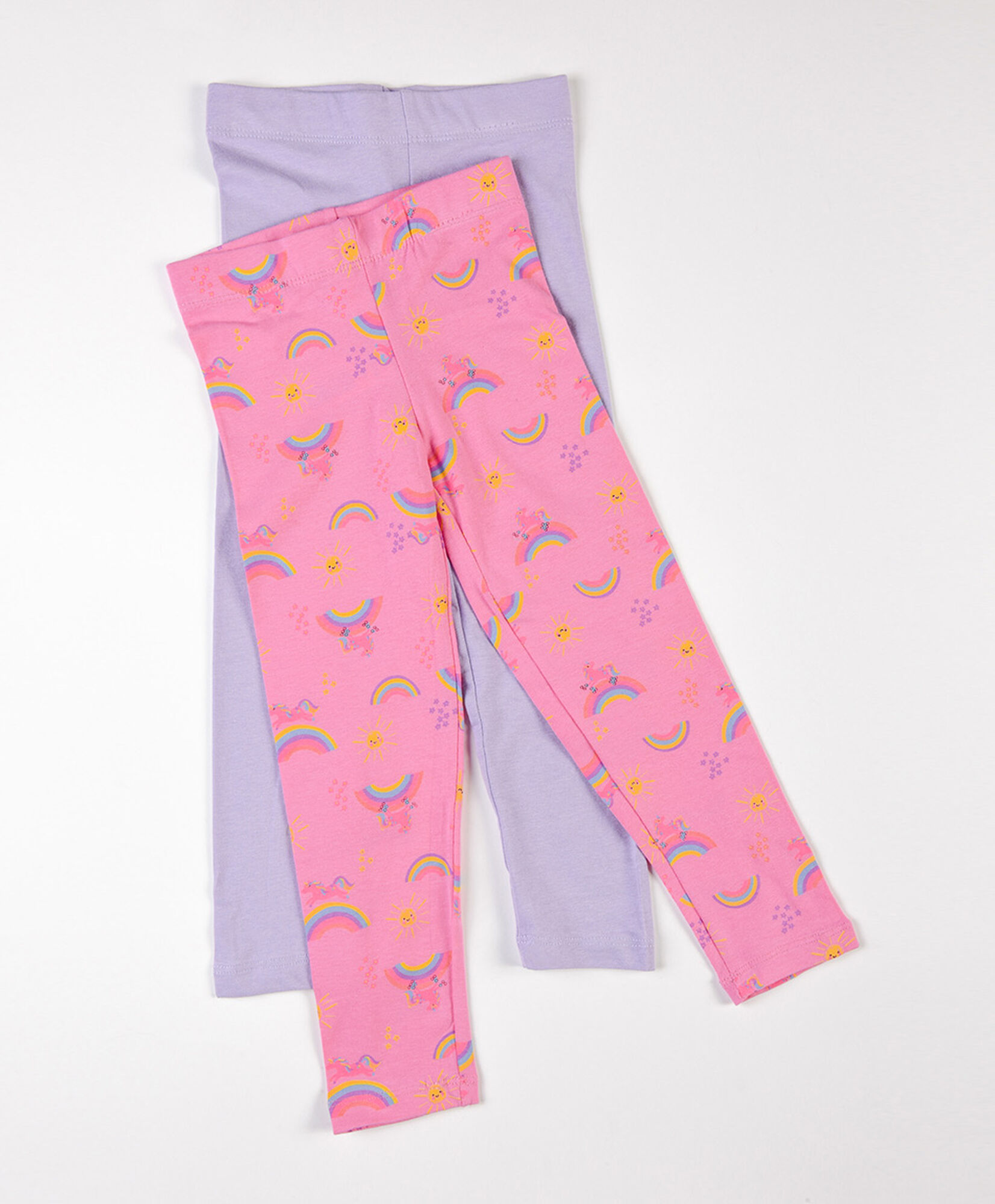 Pack 2 leggins bebé arcoiris y lila Pack 2 leggins bebé arcoiris y lila