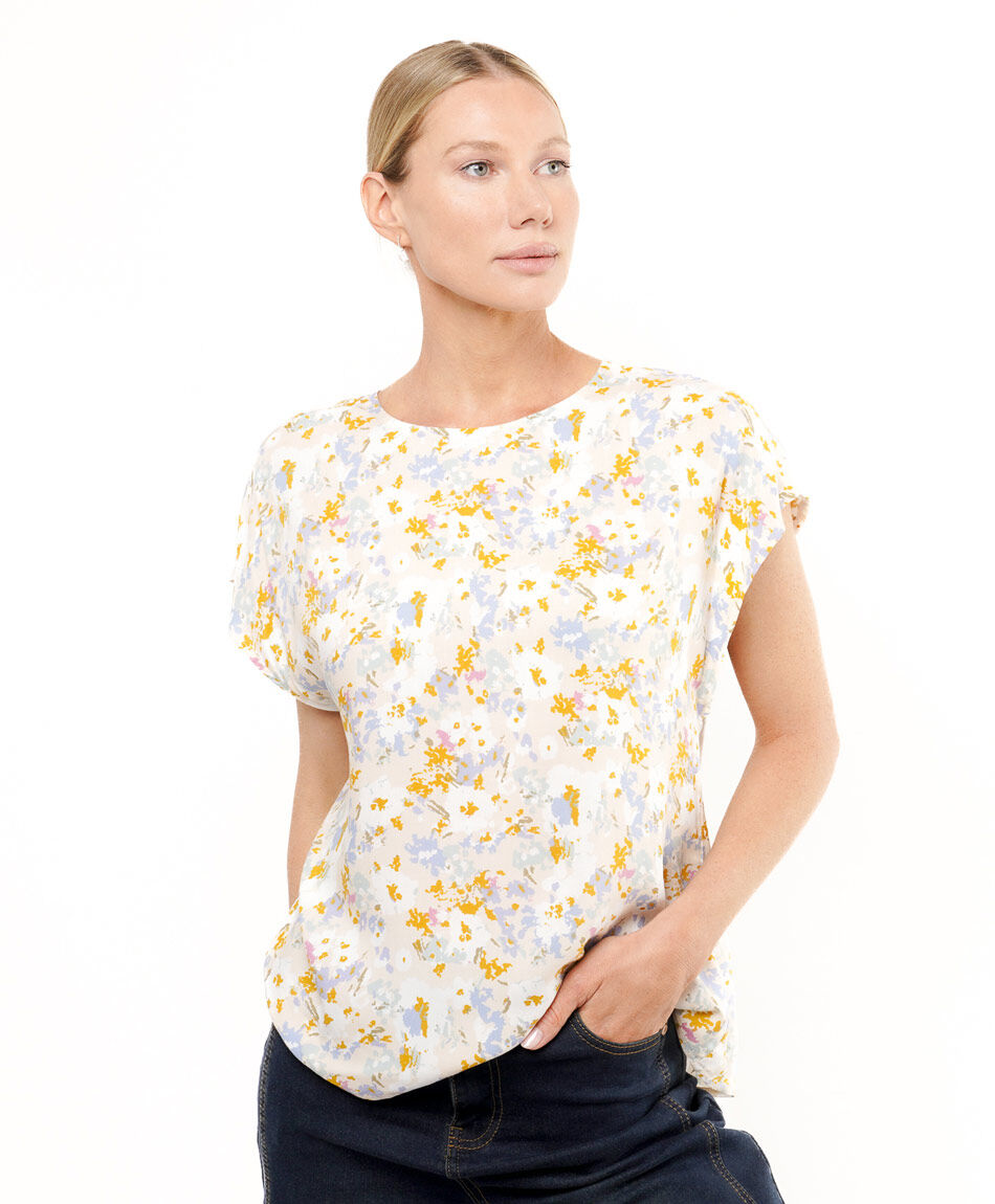 Blusa mujer floreada pastel
