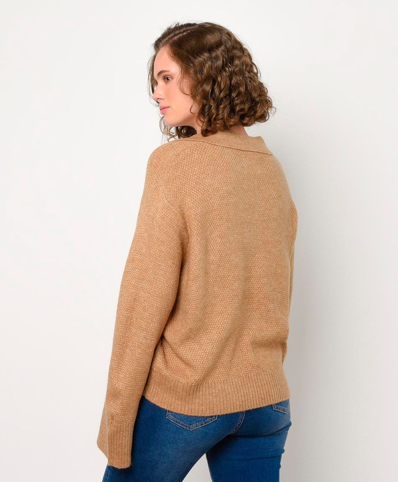 Sweater mujer cuello piqué Sweater mujer cuello piqué