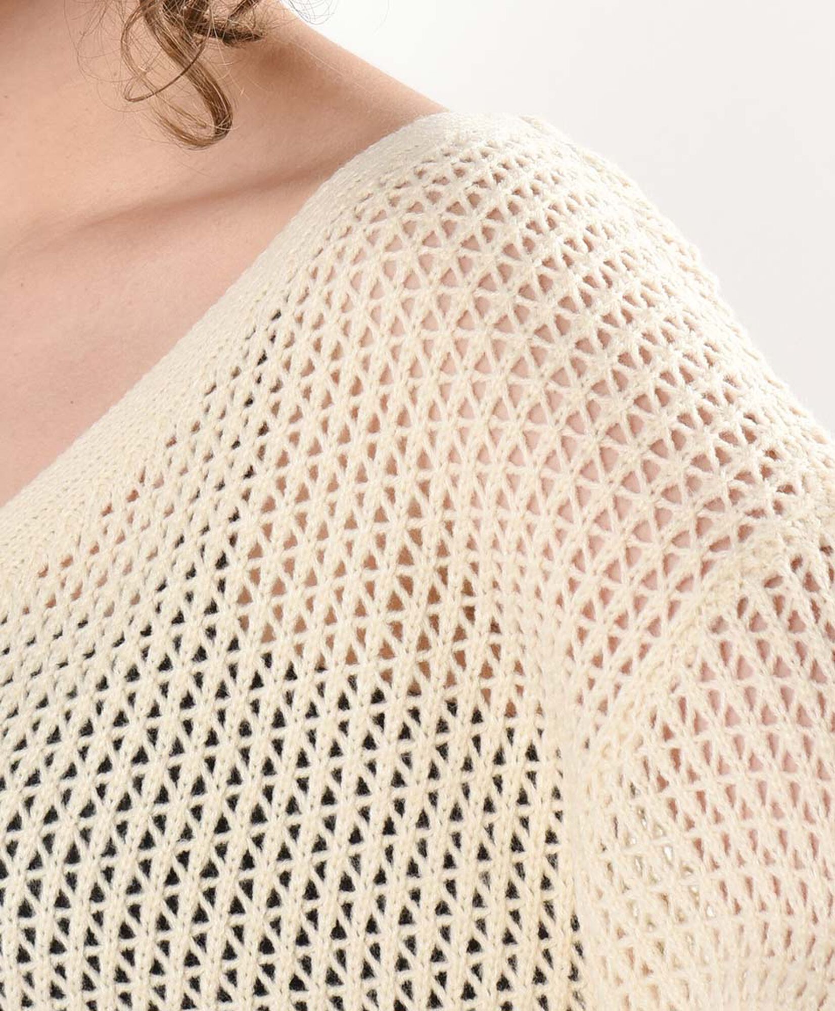 Sweater mujer calado cuello v Sweater mujer calado cuello v