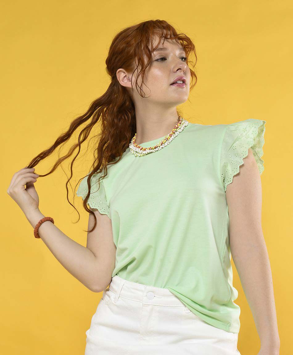 Polera manga mini cuello redondo