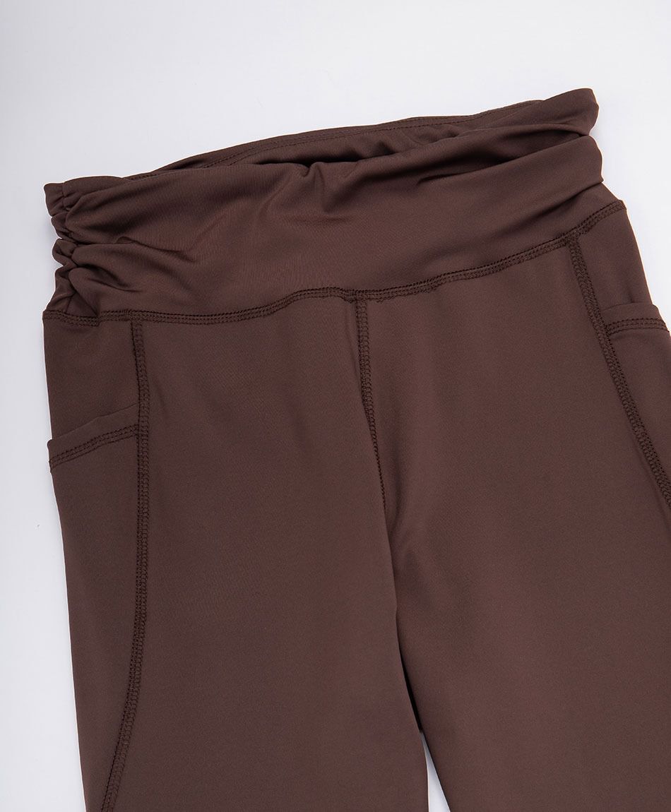 Calza deportiva mujer costuras  caf&eacute;